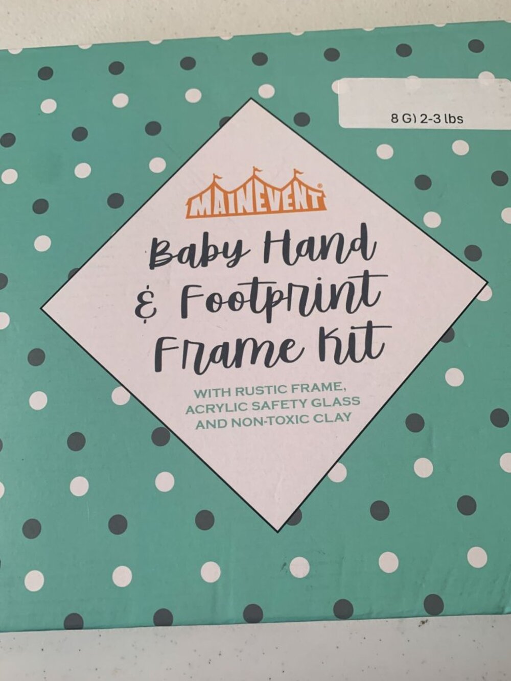 Baby Hand & Footprint Frame Kit With Rustic Frame Acrylic Safety Glass & Non-Tox